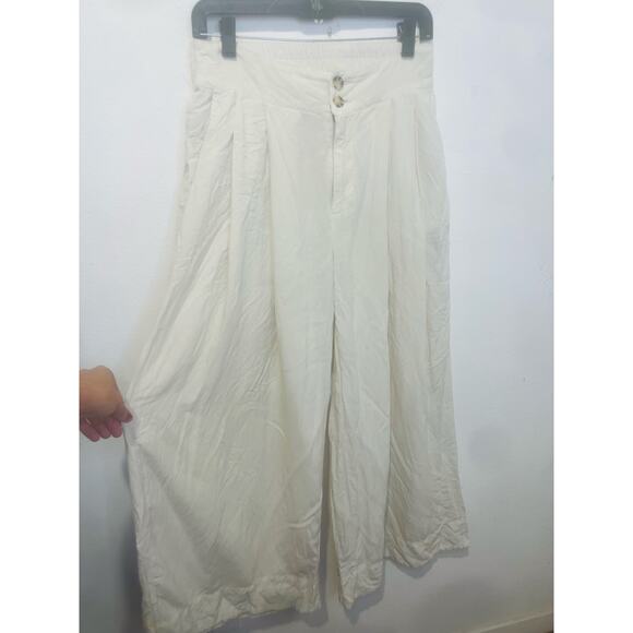 SPLENDID Beige Off-White Pull On Wide-Leg Delancey Trousers Pants Size XS - Picture 7 of 12
